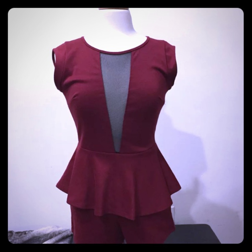 Burgundy Romper